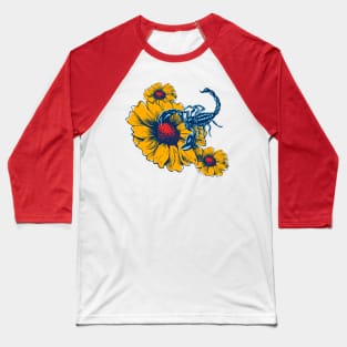 Scorpion Flowers Baseball T-Shirt